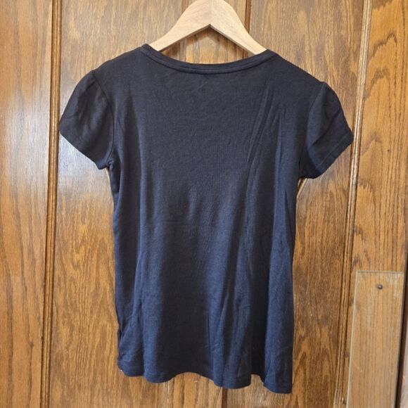 Daisy Fuentes Cotton Modal Short Sleeve Tee Black Scoopneck SMALL - Picture 6 of 9